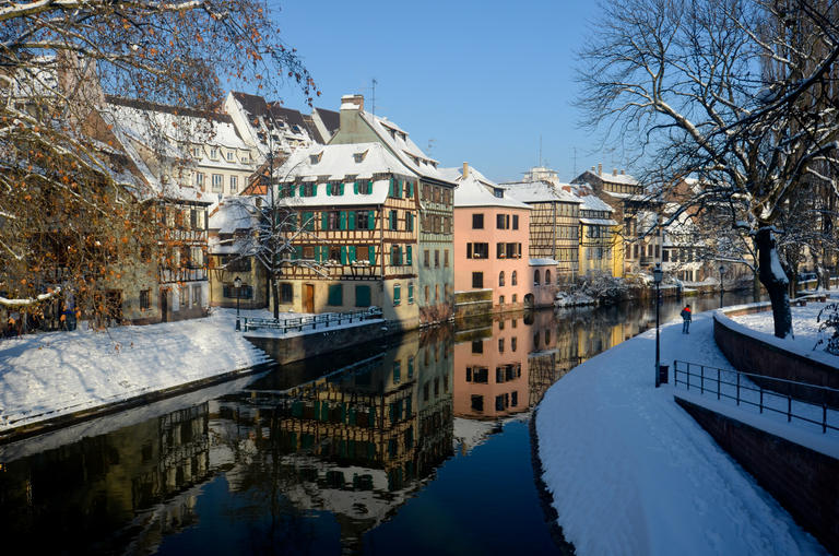 The city of Strasburg during winter